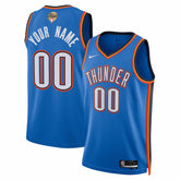 NBA Oklahoma City Thunder Unisex 2025 NBA Finals Patch Custom Swingman Jersey - Blue - Icon Edition