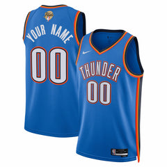 NBA Oklahoma City Thunder Unisex 2025 NBA Finals Patch Custom Swingman Jersey - Blue - Icon Edition