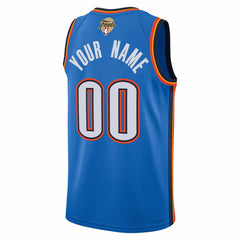 NBA Oklahoma City Thunder Unisex 2025 NBA Finals Patch Custom Swingman Jersey - Blue - Icon Edition