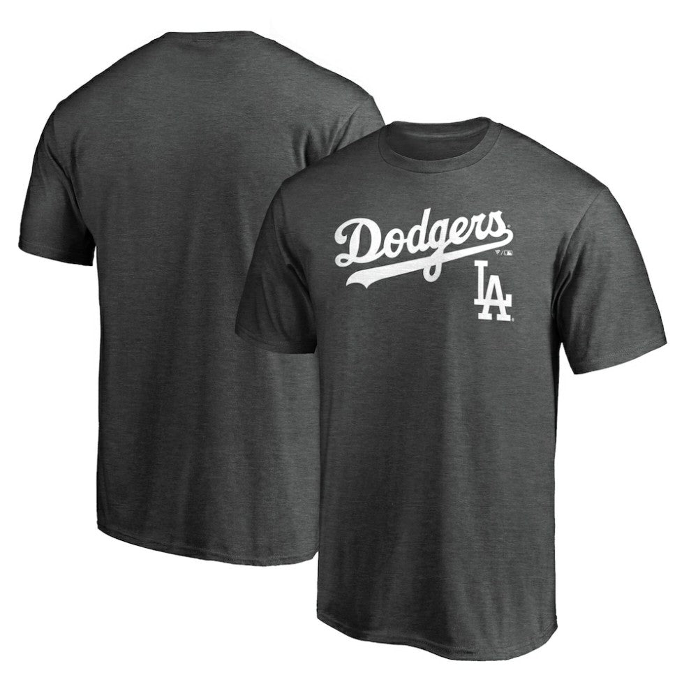 Los Angeles Dodgers Team Lockup T-Shirt - Charcoal T-shirts