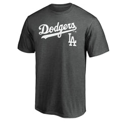 Los Angeles Dodgers Team Lockup T-Shirt - Charcoal T-shirts