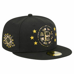 NHL Boston Bruins New Era Military Appreciation Digital Camo Stars 59FIFTY Fitted Hat - Black