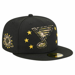 NHL St. Louis Blues New Era Military Appreciation Digital Camo Stars 59FIFTY Fitted Hat - Black
