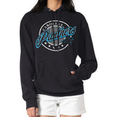 Carolina Panthers G-III 4Her by Carl Banks Women's Pinstripe Circle Fleece Pullover Hoodie Black