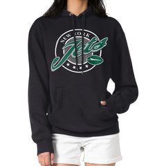 New York Jets G-III 4Her by Carl Banks Women's Pinstripe Circle Fleece Pullover Hoodie Black