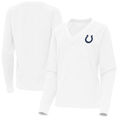 Indianapolis Colts Antigua Women's Varsity Tri-Blend V-Neck Long Sleeve T-Shirt White