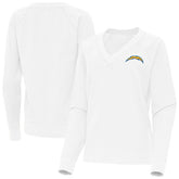 Los Angeles Chargers Antigua Women's Varsity Tri-Blend V-Neck Long Sleeve T-Shirt White