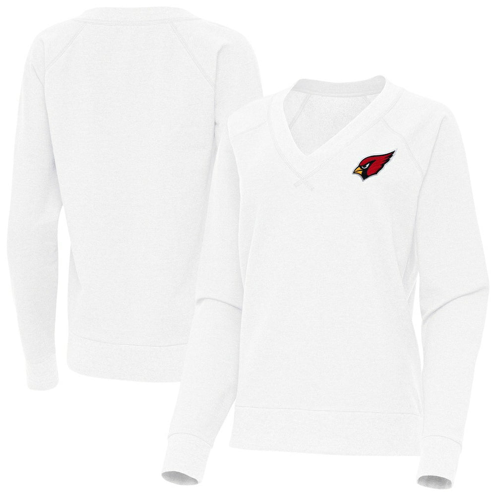 Arizona Cardinals Antigua Women's Varsity Tri-Blend V-Neck Long Sleeve T-Shirt White