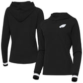 Philadelphia Eagles Antigua Women's Trek Raglan Pullover Hoodie Black