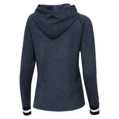 Chicago Bears Antigua Women's Trek Raglan Pullover Hoodie Heather Navy