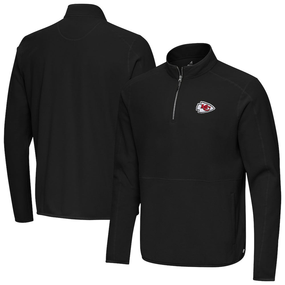 Kansas City Chiefs Antigua Step Up Quarter-Zip Pullover Black