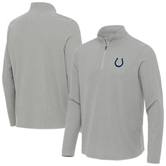 Indianapolis Colts Antigua Sync Tri-Blend Quarter-Zip Pullover Heather Gray