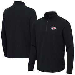 Kansas City Chiefs Antigua Sync Tri-Blend Quarter-Zip Pullover Heather Black