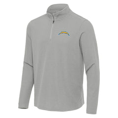 Los Angeles Chargers Antigua Sync Tri-Blend Quarter-Zip Pullover Heather Gray