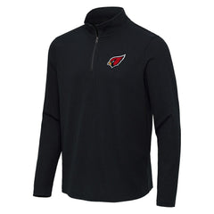 Arizona Cardinals Antigua Sync Tri-Blend Quarter-Zip Pullover Heather Black