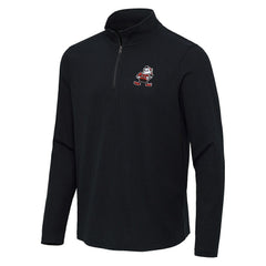 Cleveland Browns Antigua Throwback Sync Tri-Blend Quarter-Zip Pullover Heather Black