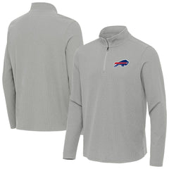 Buffalo Bills Antigua Sync Tri-Blend Quarter-Zip Pullover Heather Gray