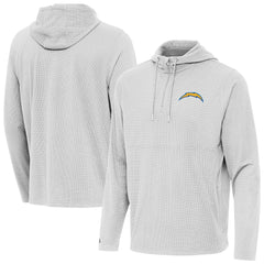 Los Angeles Chargers Antigua Connected Quarter-Zip Pullover Hoodie Gray
