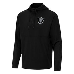 Las Vegas Raiders Antigua Connected Quarter-Zip Pullover Hoodie Black