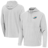 Miami Dolphins Antigua Connected Quarter-Zip Pullover Hoodie Gray
