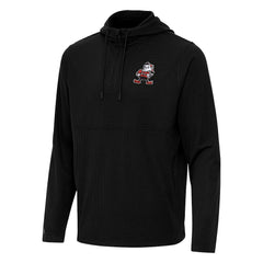 Cleveland Browns Antigua Throwback Connected Quarter-Zip Pullover Hoodie Black