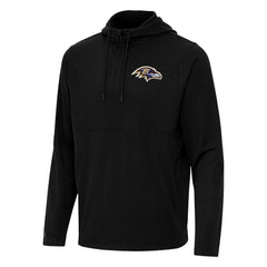 Baltimore Ravens Antigua Connected Quarter-Zip Pullover Hoodie Black