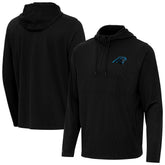 Carolina Panthers Antigua Connected Quarter-Zip Pullover Hoodie Black