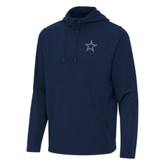 Dallas Cowboys Antigua Connected Quarter-Zip Pullover Hoodie Navy