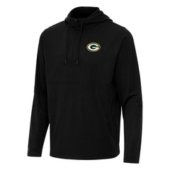 Green Bay Packers Antigua Connected Quarter-Zip Pullover Hoodie Black
