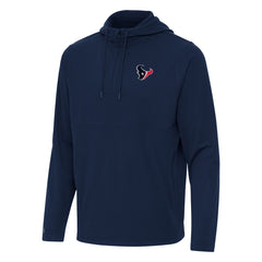 Houston Texans Antigua Connected Quarter-Zip Pullover Hoodie Navy