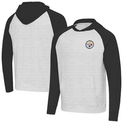Pittsburgh Steelers Antigua Urgent Pullover Hoodie Black/Heather Gray