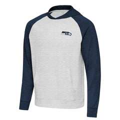 Seattle Seahawks Antigua Urgent Pullover Hoodie Heather College Navy/Gray
