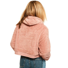Dallas Cowboys Jill Martin Women's Tonal Sherpa Cropped Hoodie Pink