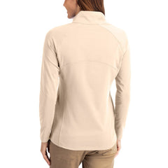 Denver Broncos Cutter & Buck Women's Throwback Adapt Eco Knit Stretch Recycled Raglan Half-Zip Pullover Tan