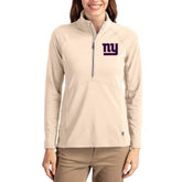 New York Giants Cutter & Buck Women's Adapt Eco Knit Stretch Recycled Raglan Half-Zip Pullover Tan