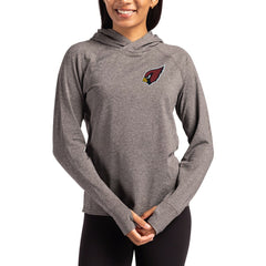 Arizona Cardinals Cutter & Buck Women's Primary Logo Adapt Knit Recycled Raglan Pullover Hoodie Heather Charcoal