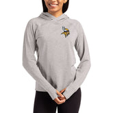 Minnesota Vikings Cutter & Buck Women's Primary Logo Adapt Knit Recycled Raglan Pullover Hoodie Heather Gray