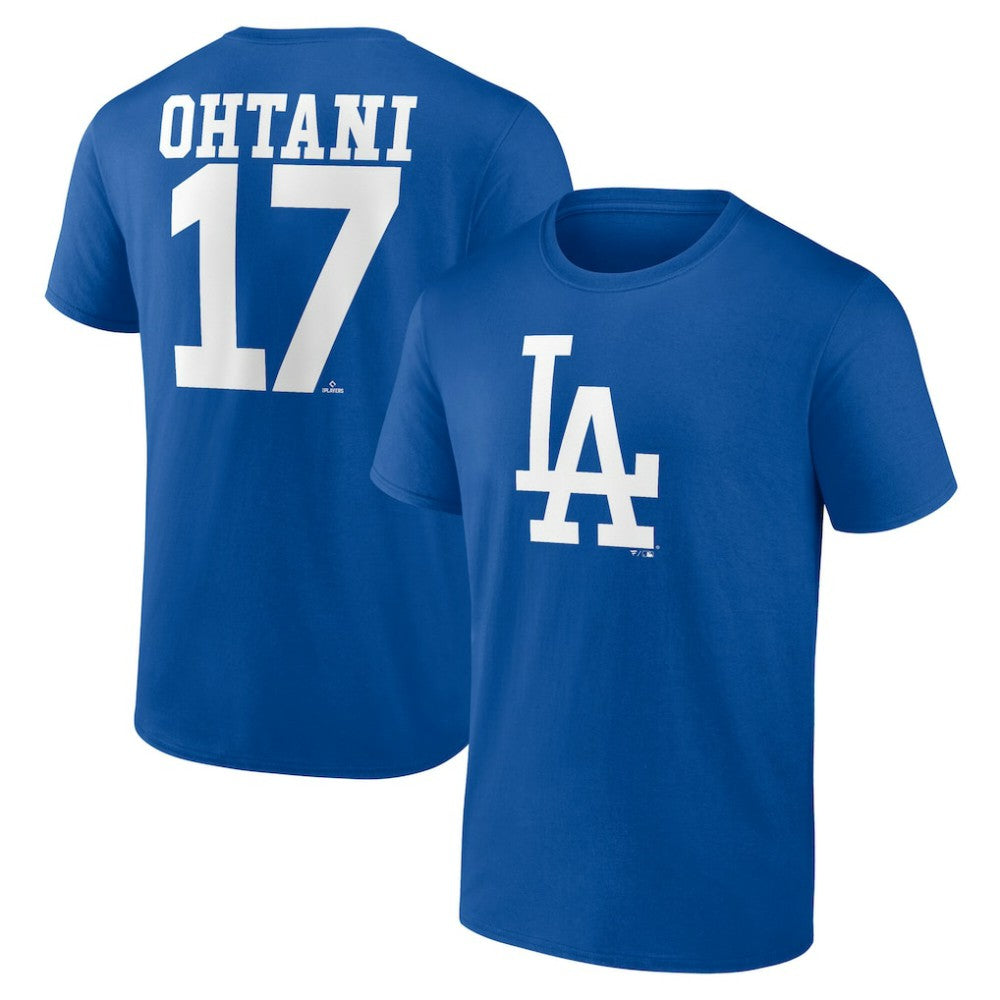 Shohei Ohtani Los Angeles Dodgers Player Name & Number T-Shirt - Royal T-shirts