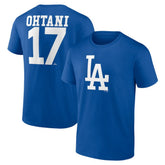Shohei Ohtani Los Angeles Dodgers Player Name & Number T-Shirt - Royal T-shirts