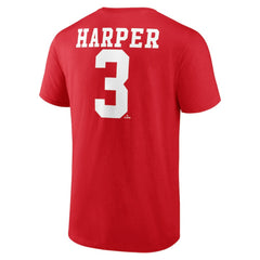 Bryce Harper Philadelphia Phillies Player Name & Number T-Shirt - Red T-shirts