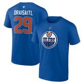NHL Leon Draisaitl Edmonton Oilers Fanatics Authentic Stack Name & Number T-Shirt - Royal