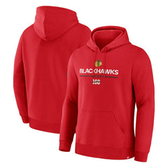 NHL Chicago Blackhawks Fanatics Centennial Fleece Pullover Hoodie - Red