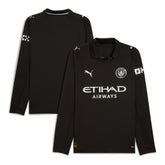 Manchester City 2025/26 Away Replica Long Sleeve Jersey Black shop