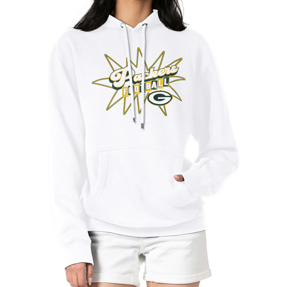 Green Bay Packers Starter Women's Drive-In Sign Pullover Hoodie White