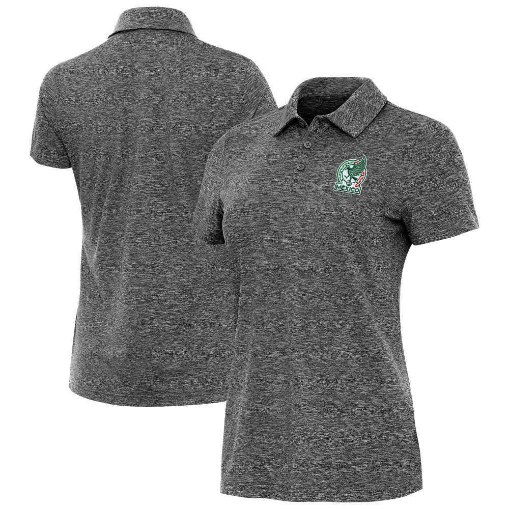 Mexico National Team Antigua Women's Triple Shot Polo Heather Black sale