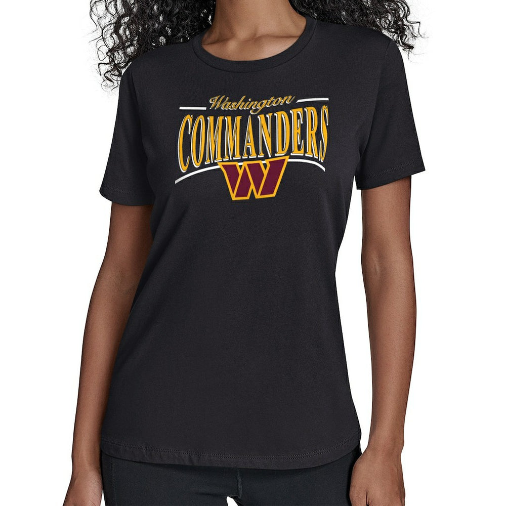 Washington Commanders Starter Women's Arch Stripe T-Shirt Black