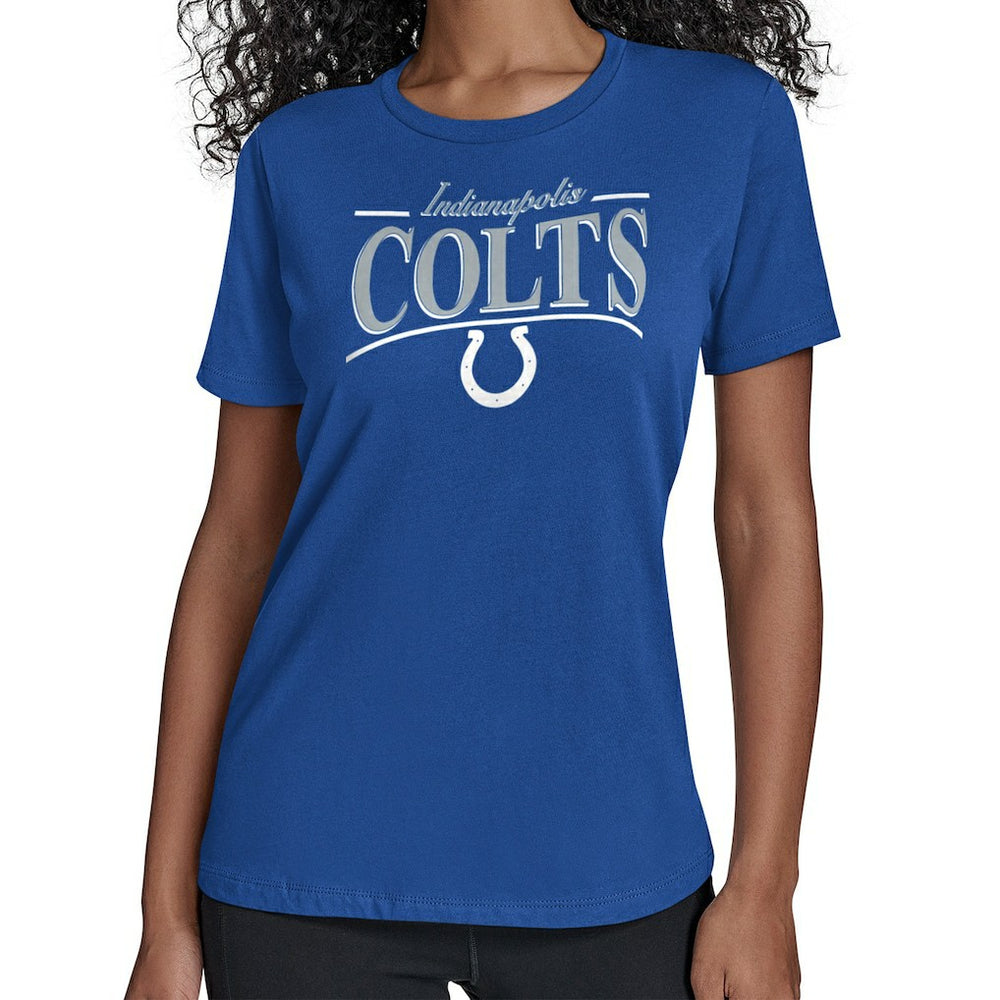 Indianapolis Colts Starter Women's Arch Stripe T-Shirt Royal