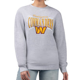 Washington Commanders Starter Women's Arch Stripe Fleece Pullover Sweatshirt Gray