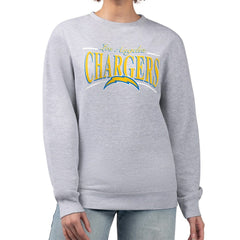 Los Angeles Chargers Starter Women's Arch Stripe Fleece Pullover Sweatshirt Gray