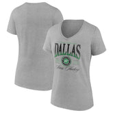 NHL Dallas Stars Women's Retro Script V-Neck T-Shirt - Gray